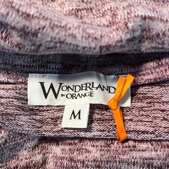 WONDERLAND BY ORANGE PURPLE MARBLE LONG SLEEVE ASYMMETRICAL SWEATER Medium NEW - Picture 8 of 10